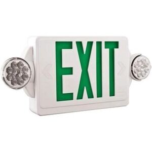 LHQM‎ LED G M6 Emergency Exit Light Combo 2-Head Sign Fixture Green – Lithonia